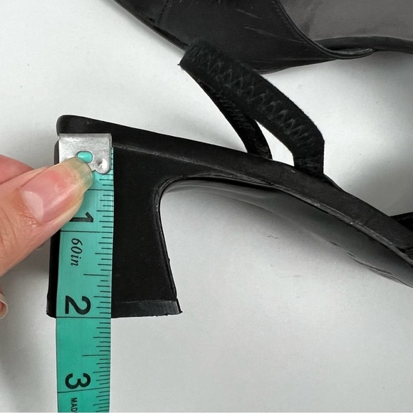 Vintage Enzo Angiolini Fuzzy Pom Pom Black Chunky Slingback Heels Size 8 - Picture 8 of 9